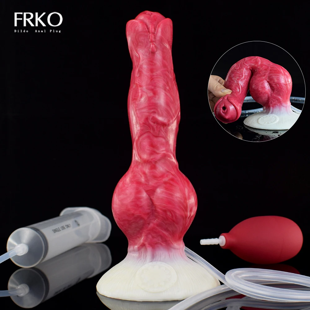 

FRKO большая собака Сквиртинг фаллоимитатор силиконовая функция эякуляции животное пенис узел точка G анальная пробка интимные игрушки для женщин Men Bdsm 18 +
