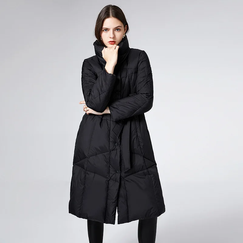 Autumn Winter Women New Down Jacket Fashion Over-the-knee Long Stand-up Collar Thickened Cold-proof Coat