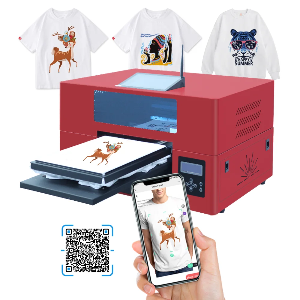 A3 DTG T-shirt Printing Machine Direct Print on Clothes Printer Wireless DTG Direct to Garment Printer For Epson XP600 Printer