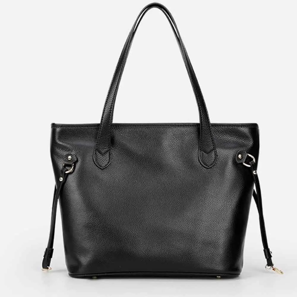 

MS 100% Natural Leather Bag for Women Large Capacity Tote Luxury Fashion Bag Black Handbag Cow Leather Shopper Bags New In 2023