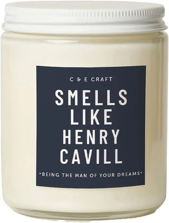 

Craft - Smells Like Henry Cavill Scented Candle - Flannel Pine Scent - Gift for Her, Celebrity Prayer Candle, Pop Culture Gift,