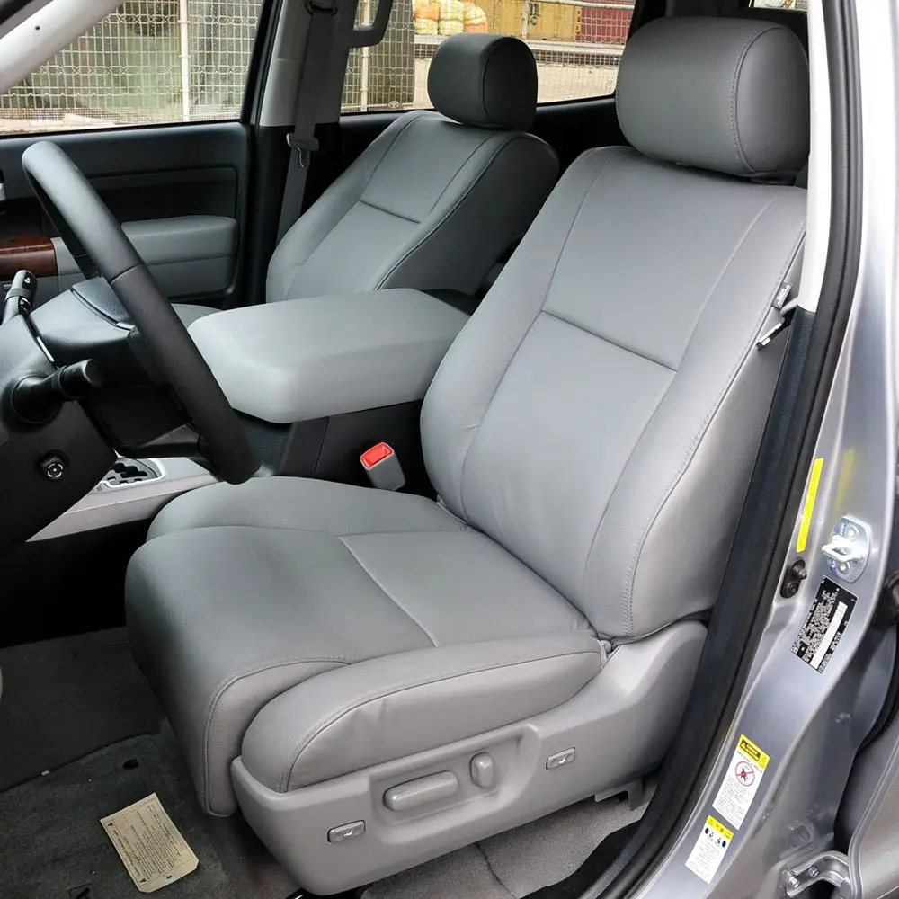 Фото Для Toyota Tundra CrewMax 2006 2007 2008 2009 2010 2011 2012 2013 Комплект чехлов для автомобильных сидений из искусственной кожи, аксессуары для защиты. №1