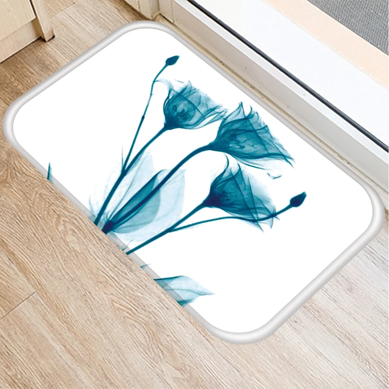 

Ink Painting Floral Pattern Fashion Print Floor Mats for Kitchen and Home Rugs for Bedroom Aesthetic Furniture Accessories Mats