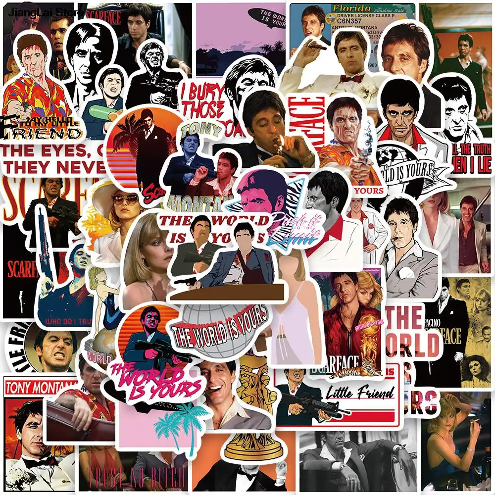 

10/50PCS Scarface Sticker Decoration Chambre Cafe Living Room Decals For Fridge ​Luggage Laptop Waterproof Gift Paper Stickers