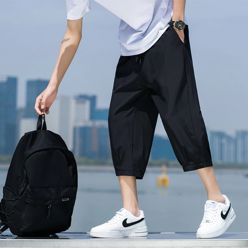 Мужские укороченные брюки BOLUBAO повседневные тонкие спортивные штаны свободного