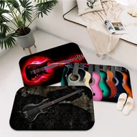 colorful guitar 3d printed door mat anti slip absorb water long strip cushion bedroon mat welcome doormat