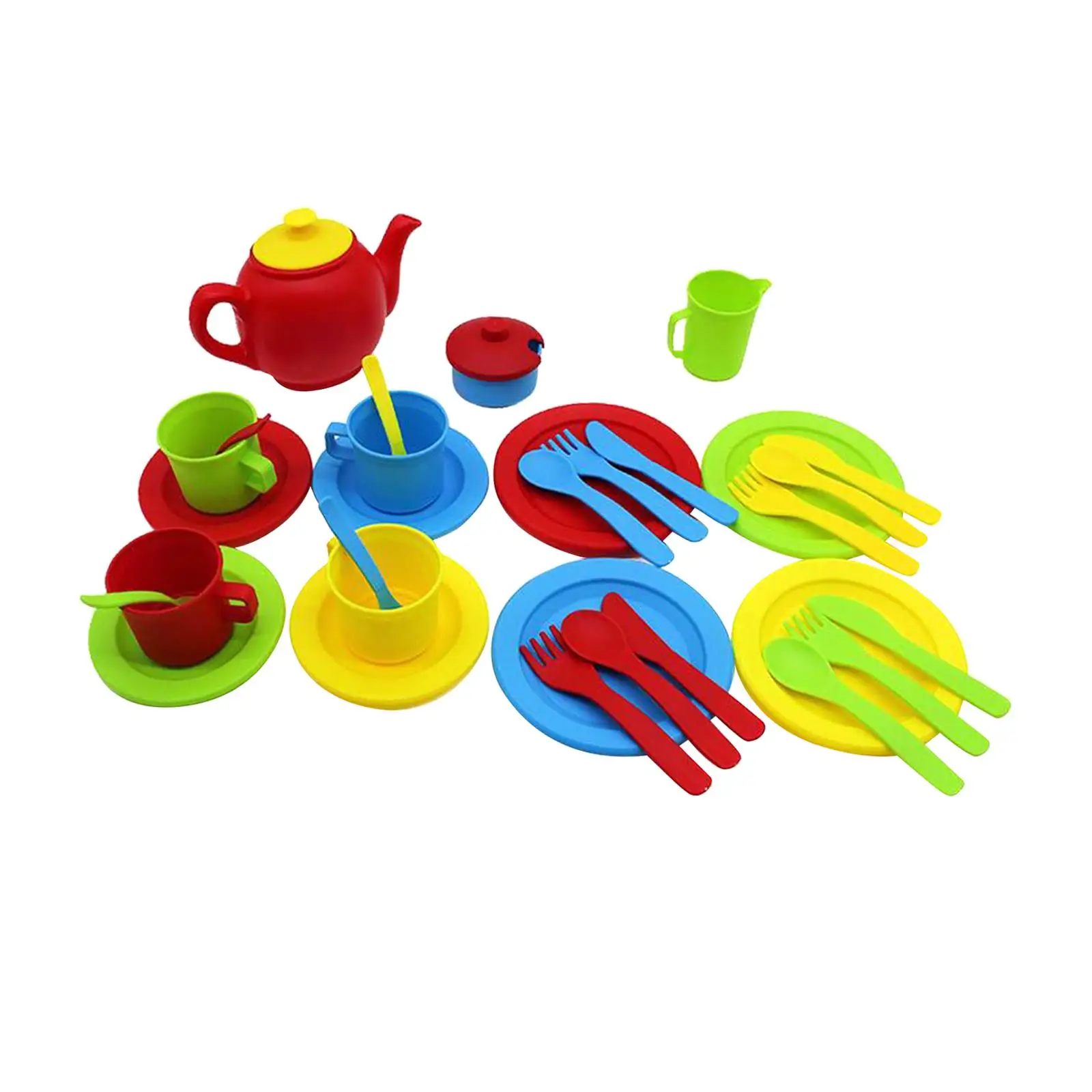 

35 Pieces Kids Afternoon Tea Set kitchen Playset Pretend Play Toy Children's Toy Tea Party Supplies Cute for Birthday Gifts