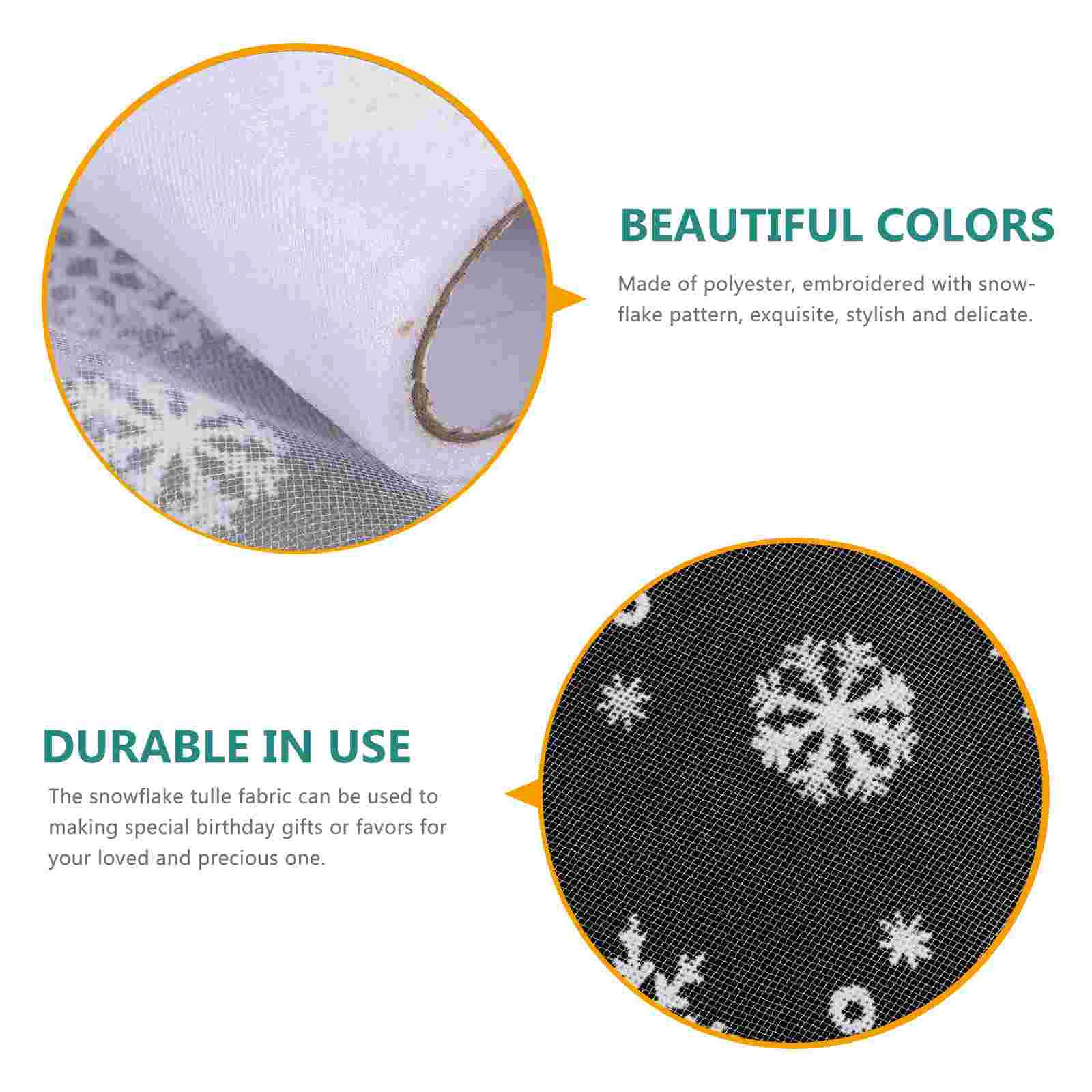 15 см 10 ярдов Рождественская снежинка Тюлевый рулон Блестящая марлевая лента из