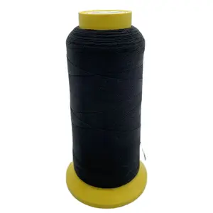 Черная Полиэстеровая нить для парика, 1 рулон, 1500 м в длину, нить для шитья волос с изогнутой иглой в подарок, 1 шт., 6,5 см