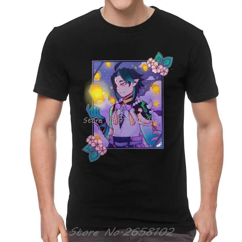 

Xiao Genshin Impact Anime Manga T Shirts Men Short Sleeve 100% Cotton T-shirts Game Tee Fashion Tshirts Gift Idea