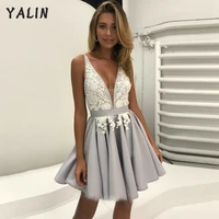 yalin deep v neck satin homecoming dresses mini length spaghetti strap prom party dress customer made gowns vestidos de fiesta