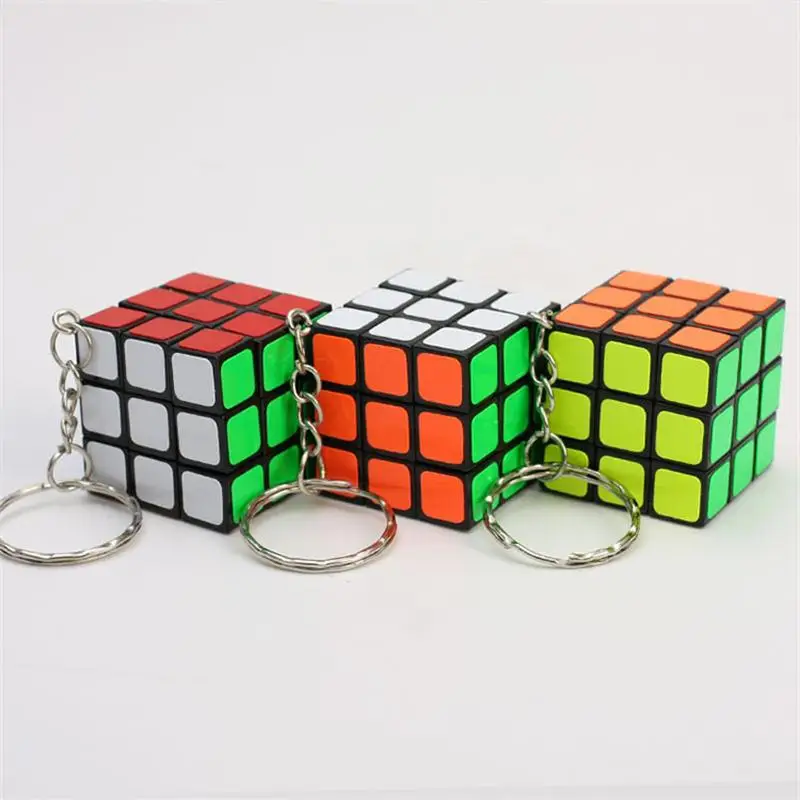 

3CM Mini 3x3x3 Magic Cubes Keychain Magic Cubes Pendant Twist Puzzle Antistress Toys for Children Gift Magic Cube