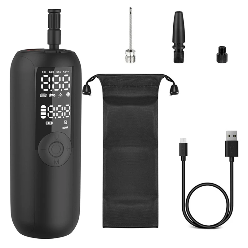 

094D Air Compressor Smart Digital with LED Light Car Bike Tyre Pump Inflator Electric