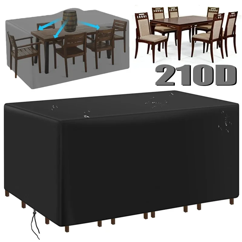 210D сверхмощный водонепроницаемый чехол для мебели патио прямоугольный садовый