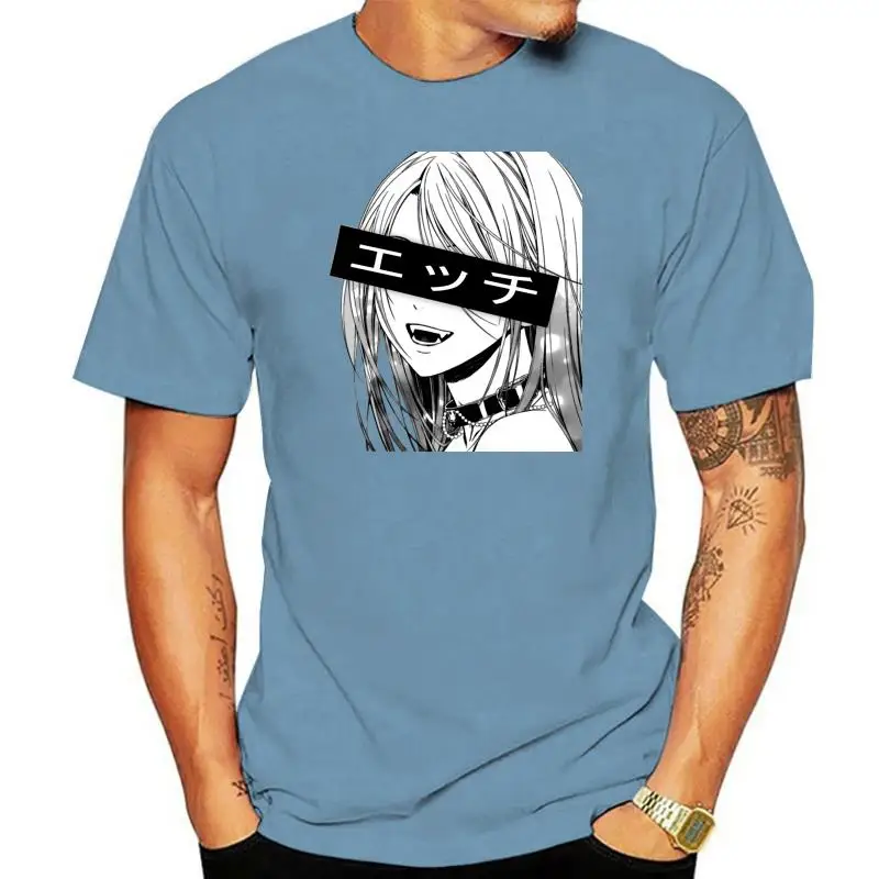 

lewd anime girl bandw New Arrival Men Fashion Printed T-Shirt Short Sleeve Tee Hipster Cool Design Tops hipster tshirt