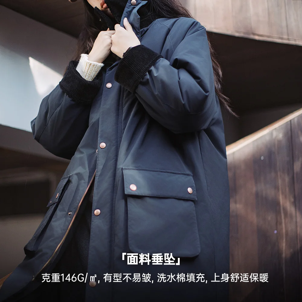 Женское вельветовое пальто средней длины с хлопковой подкладкой