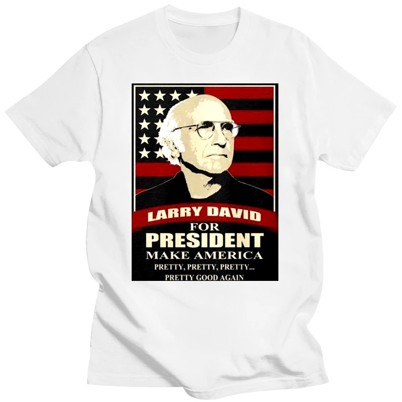 

Черная футболка с принтом Ларри Дэвида для президента, футболки, одежда