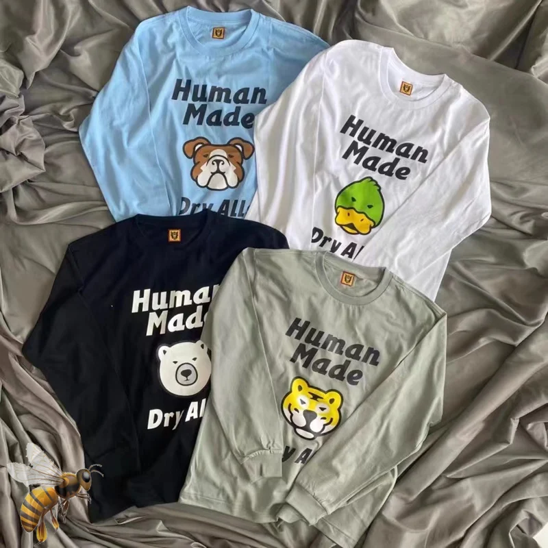 

Human Made New T-shirt Men Women High Quality Animal Print Tees Long Sleeves
