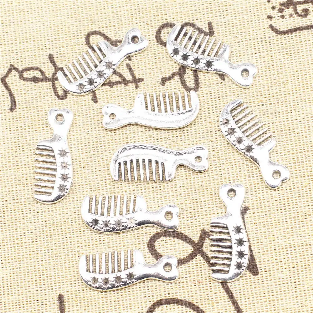 

Comb Charm Pendants Jewelry Making Home Decor Crafts 11X26mm Antique Silver Color 20 Pieces
