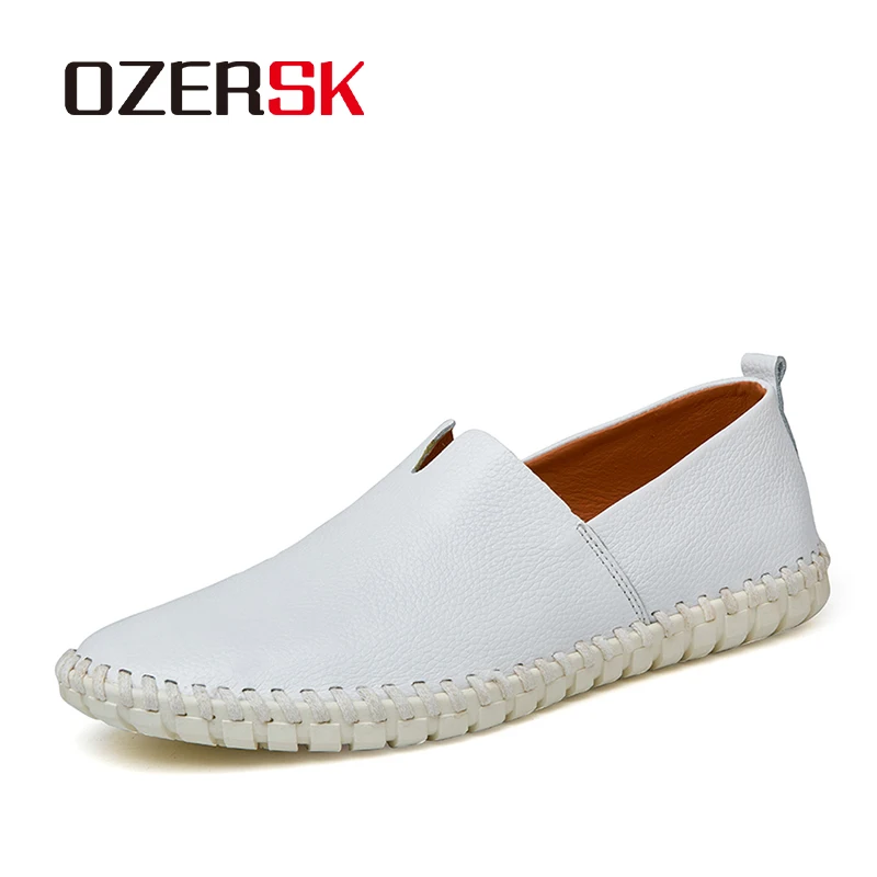 Озерске Мужская обувь из натуральной кожи повседневная обувь брендовые итальянские мужские лоферы; Мокасины; Дышащая обувь; Слипоны для вождения размера плюс размер 38-50