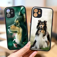 sheltie dog cute animal phone case matte transparent for iphone 7 8 11 12 13 plus mini x xs xr pro max cover