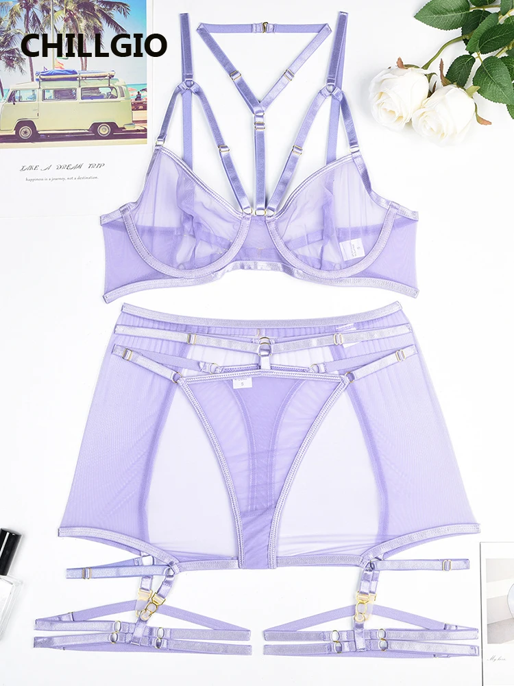 

Комплект женского эротического нижнего белья с чашками пуш-ап