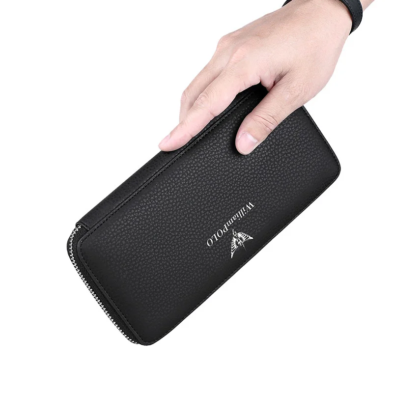 

Leather Luxury Brand Men Wallets Long Purse Male Clutch Business Coin P121