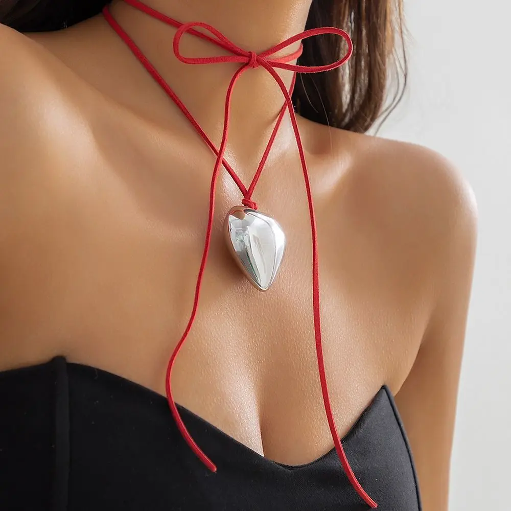 Бархатная вощеная нить ожерелье в форме сердца модная Простая Регулируемая