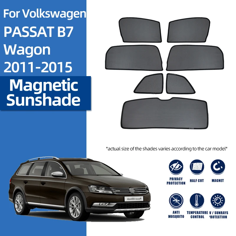

For Volkswagen VW PASSAT B7 Variant 2011-2015 Front Windshield Car Sunshade Side Window Sun Shade Rear Magnetic Visor Curtain
