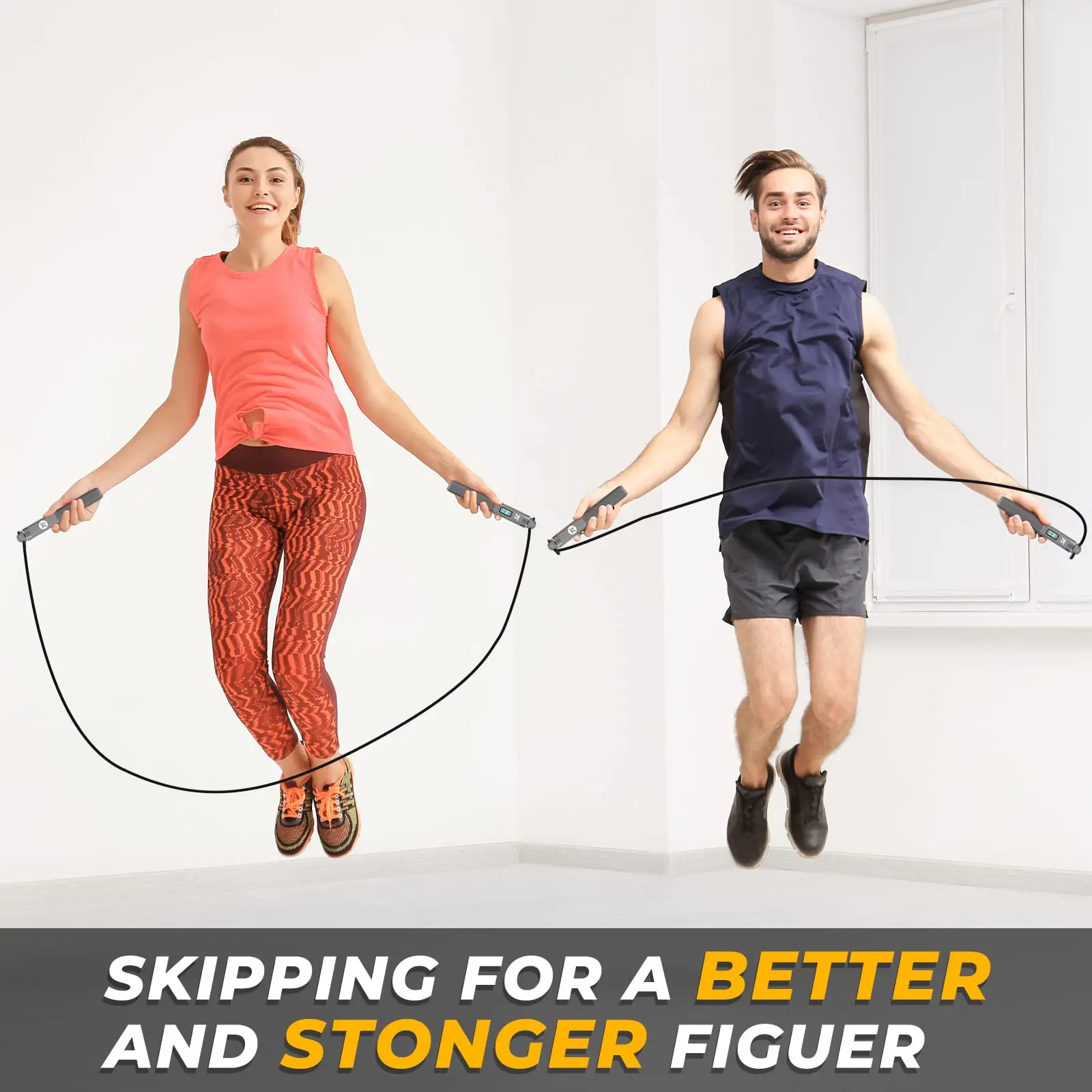 75PAI Smart Fitness Jump Rope Weighted Cordless Speed Jump Rope with Calorie Counter Digital Workout Jump Rope T30L