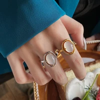 womens fashion finger rings with round imitation opal delicate stylish female ring for party statement jewelry accessories gift