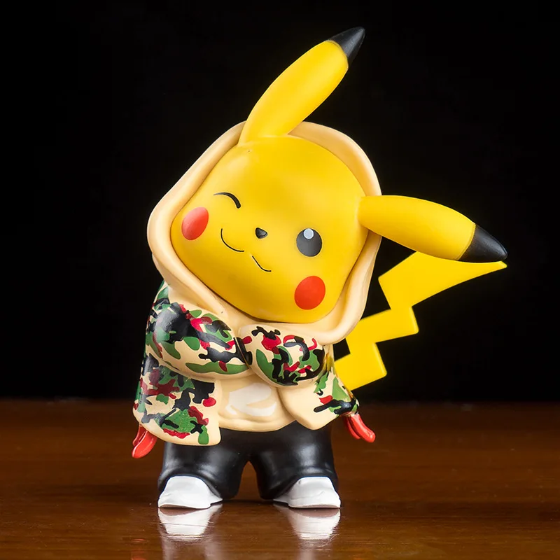 

Camouflage Tide Clothes Pikachu Anime Peripheral Hand-made Model Decoration Birthday Gift Surprise Pokémon Fashion Cute Doll