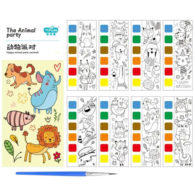 

Карманная Акварельная краска книга Монтессори портативная Акварельная краска набор закладок для раннего развития бумага для рисования с р...