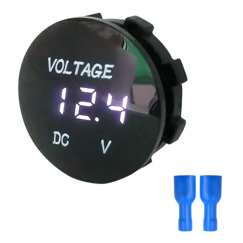 

DC 5V-48V LED Mini Round Waterproof Motorboat Motorcycle Panel Digital Voltmeter Tester Monitor Display Voltmeter