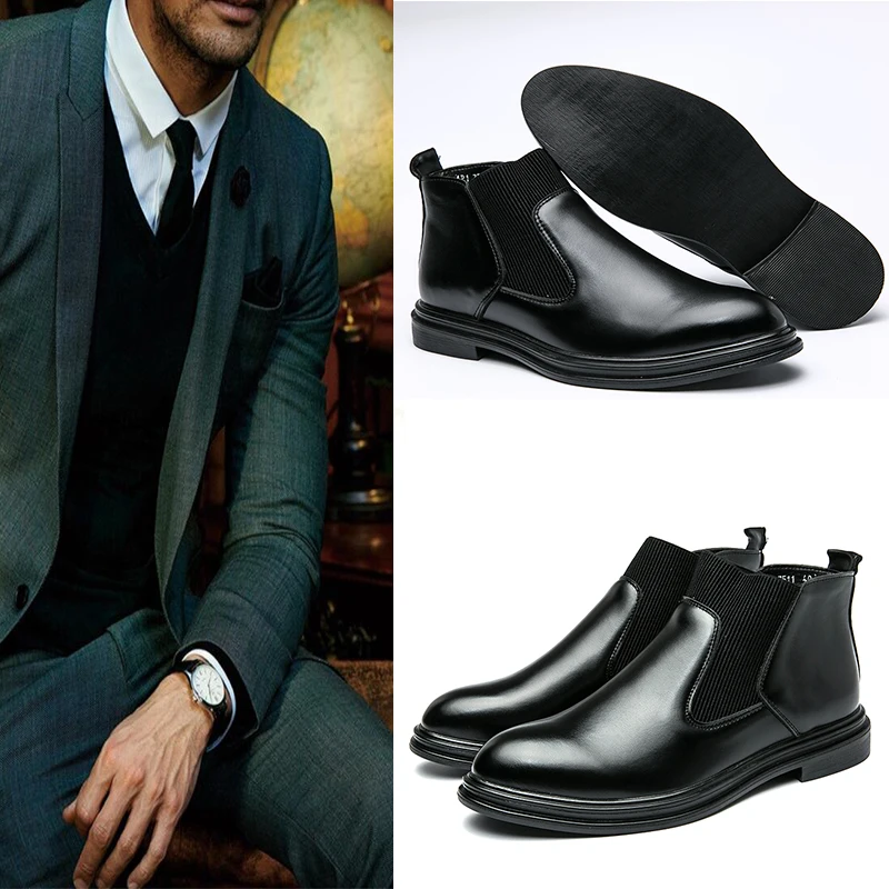 

Chelsea boots vintage boots business boots Medium Cut leather boots men's winter boots retro boots ankle boots casual boots