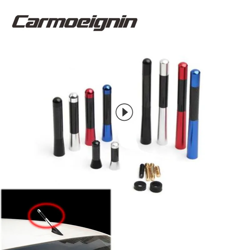 

3.5CM 8CM 12CM Car Styling Universal Carbon Fiber CNC 4.7" Screw-On Short Car Radio Antenna for VW Opel Astra Skoda Toyota