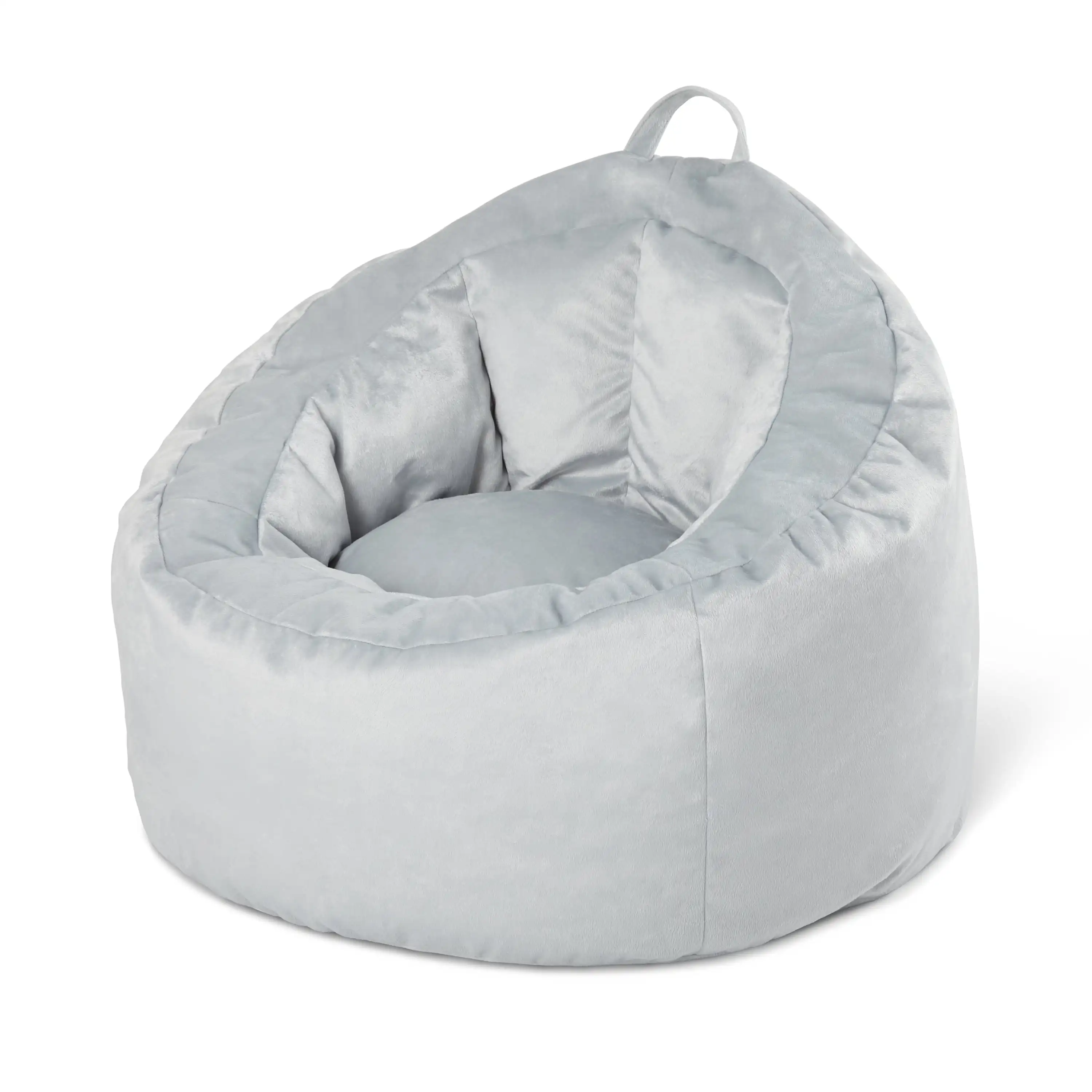 

Gray Velvet Bean Bag Lounge Chair with Pocket