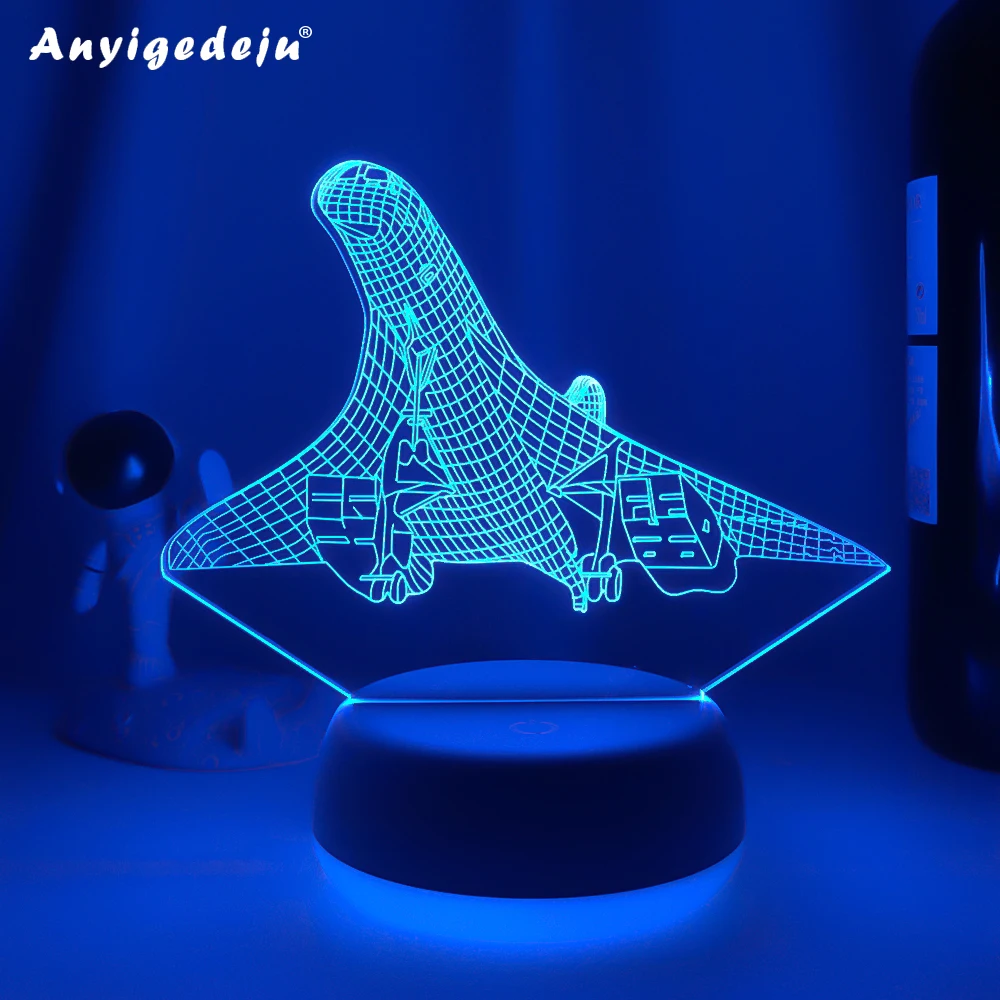 

3D Vision Airplane Modelling Led Aircraft Night Light 7 Color Change Desk Table Lamp Usb Sleep Lighting Fixtures Gift Home Decor