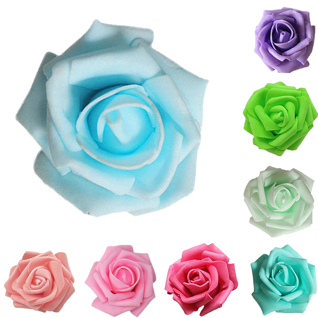 

50pc Romantic Rose Artificial Flower DIY Red White Silk Fake Flower Wedding Table Home Party Decorations DIY Scrapbook Supplies