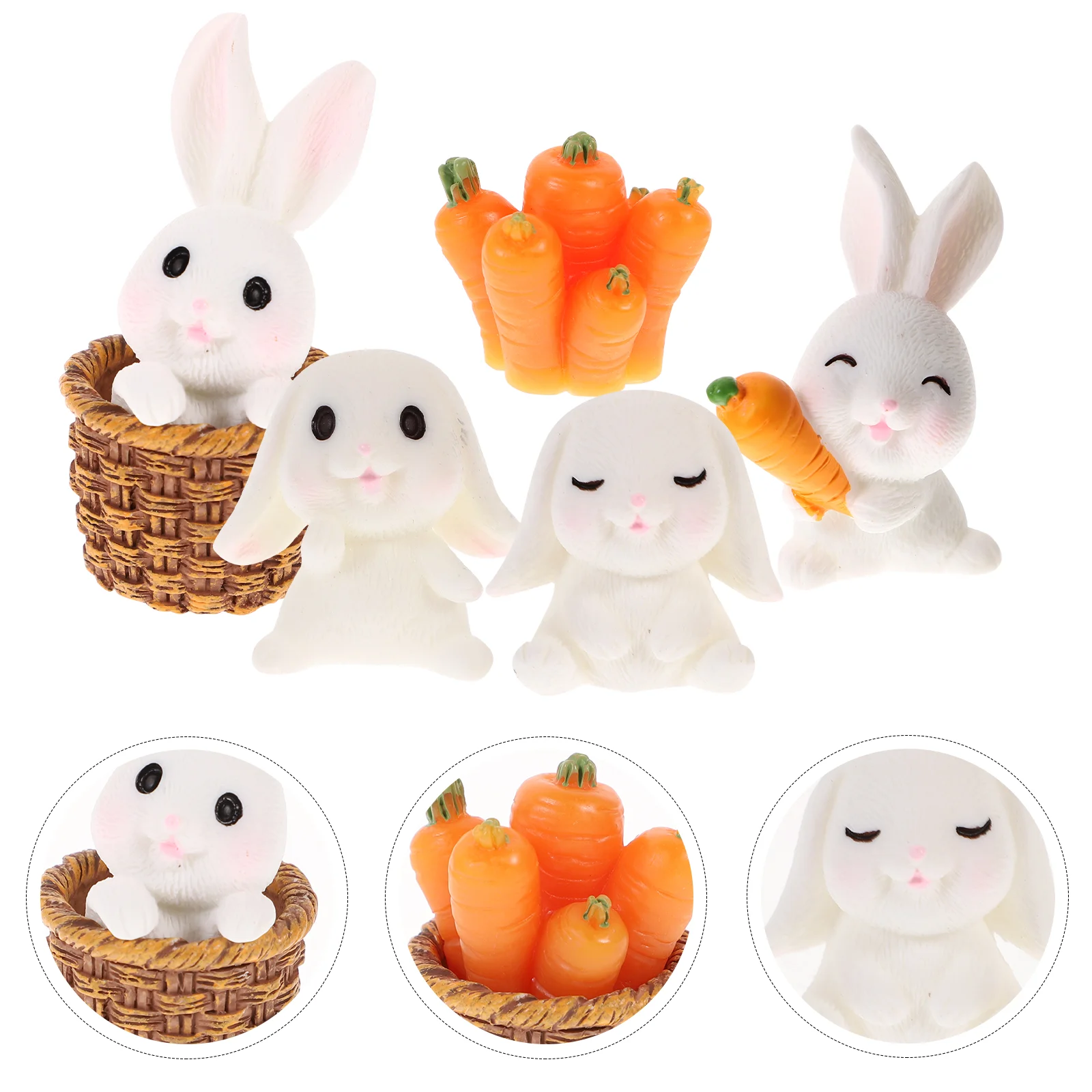 

Bunny Rabbit Easter Miniature Figurines Ornament Landscape Micro Figure Table Sculpture Statue Animal Decorations Decor
