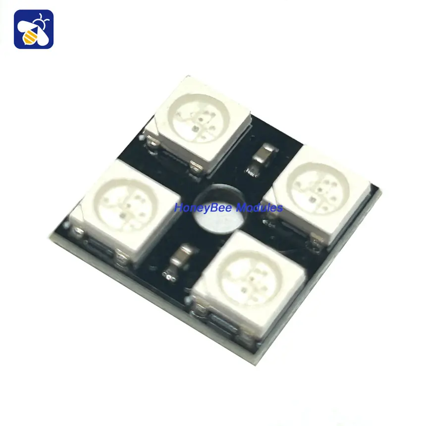 

WS2812B-4-bit RGB LED full colour driver 4-bit colour light module development board