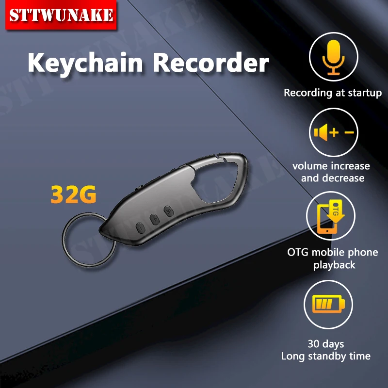 

recorder keychain Mini voice activated digital recording listening device sound discreet small professional dictaphone player