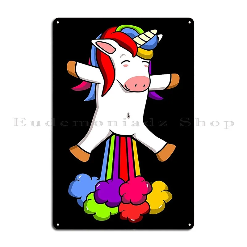 Забавный металлический знак Fart Farting Единорог для создания фотографий