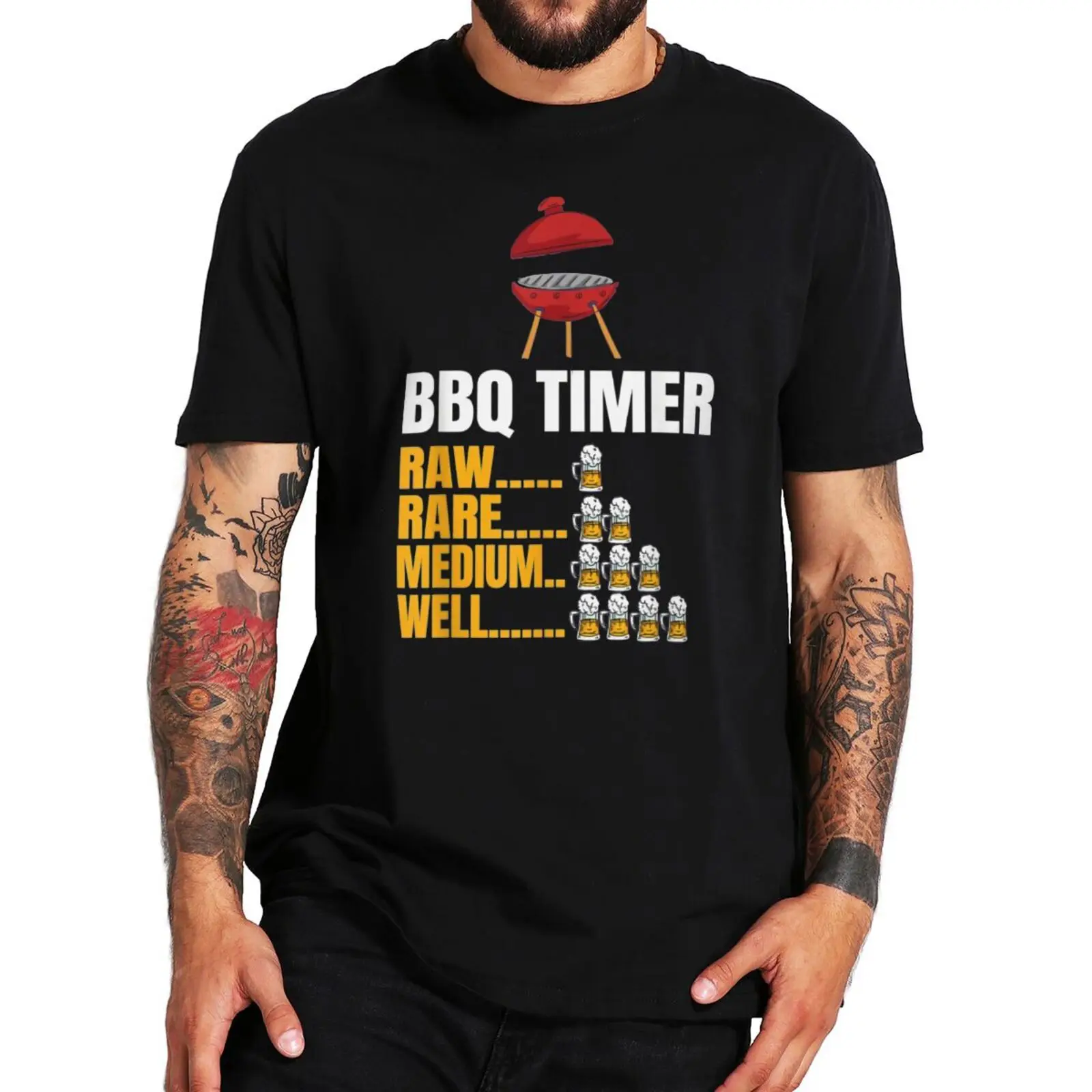 

BBQ Timer T Shirt Barbecue Sign Funny Tshirts For Men Women Short Sleeve Casual Tee Shirt 100% Cotton Novelty Clothing