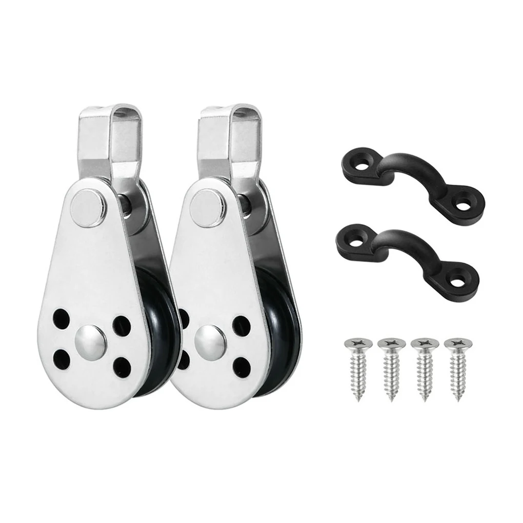 

2 Pieces Stainless Steel Pulley Pully Hardware Supplies for 2-8mm Rope
