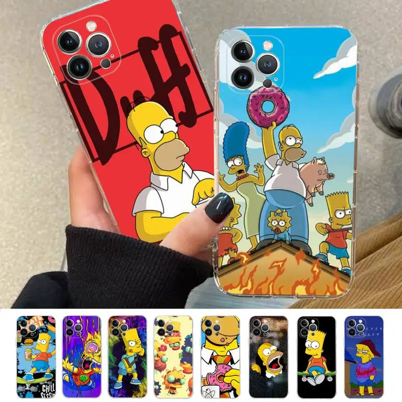 

Disney The Simpsons Phone Case For iPhone 8 7 6 6S Plus X SE 2020 XR XS 14 11 12 13 Mini Pro Max Mobile Case