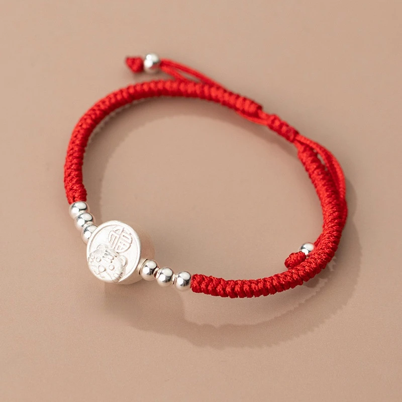 MEETSOFT модные бусины из серебра пробы с китайскими знаками Зодиака и тигром