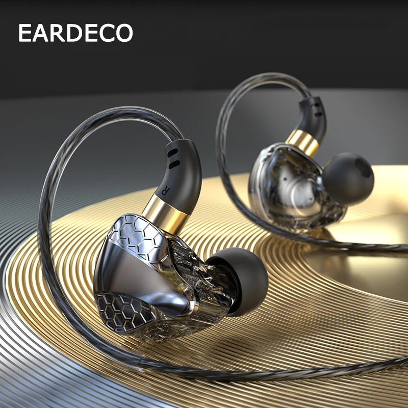 

EARDECO 3.5mm Wired Earbuds Headphones with Microphone Noise Canceling HiFi Stereo Wired Earphone Earhook In Ear Wired Earphones
