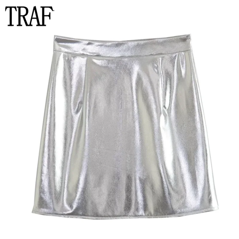 

Мини-юбка женская летняя плиссированная с высокой талией и блестками