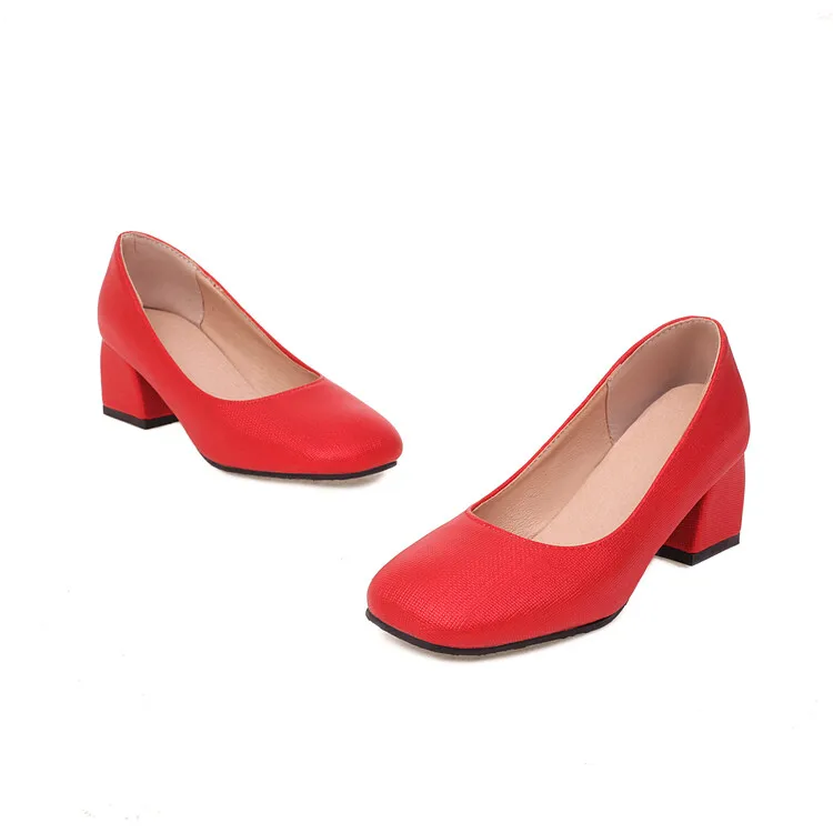 

Big Size Square head thick heel shoes ladies high heels women shoes woman pumps